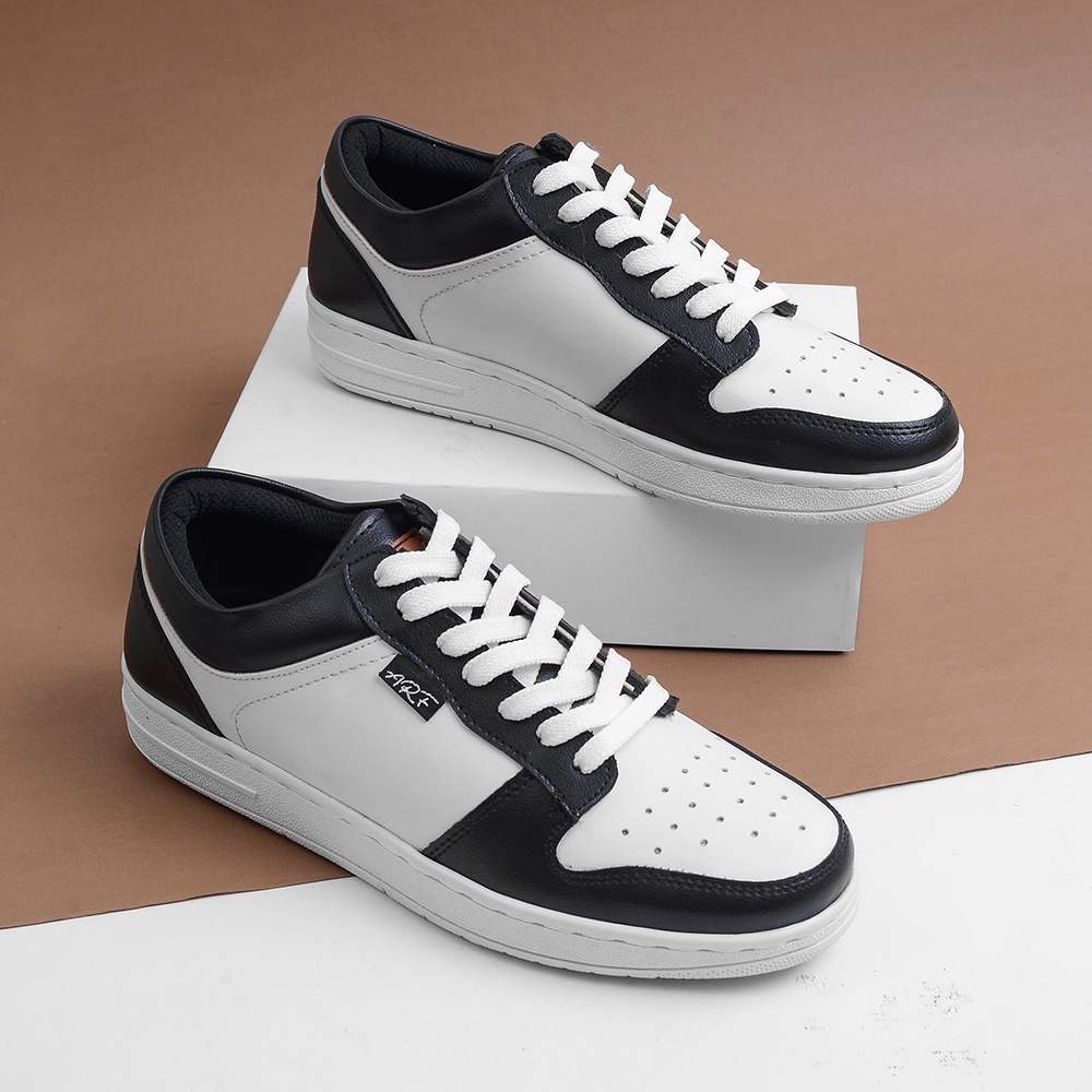 LEON WHITE BLACK |ManNeedMe x ARF| Sepatu Sneakers Pria Casual Shoes ORIGINAL