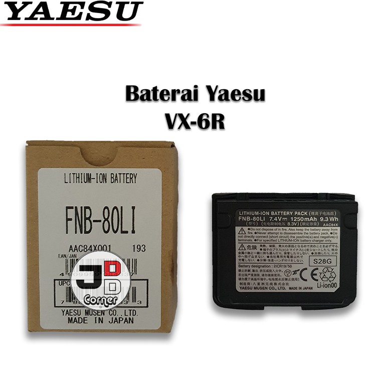 Baterai HT Yaesu VX-6R FNB-80LI ORIGINAL Baru VX6R VX 6R FNB80 FNB80LI Batre Batere