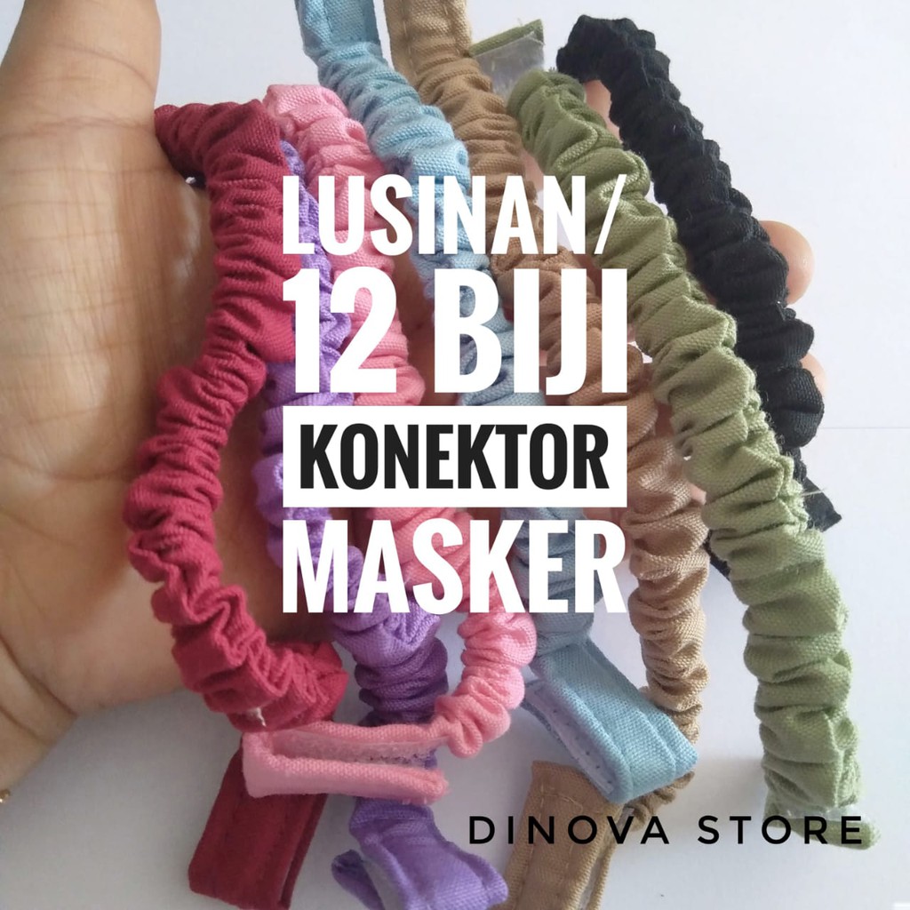 12 biji konektor masker lusinan/konektor masker hijab/sambungan masker