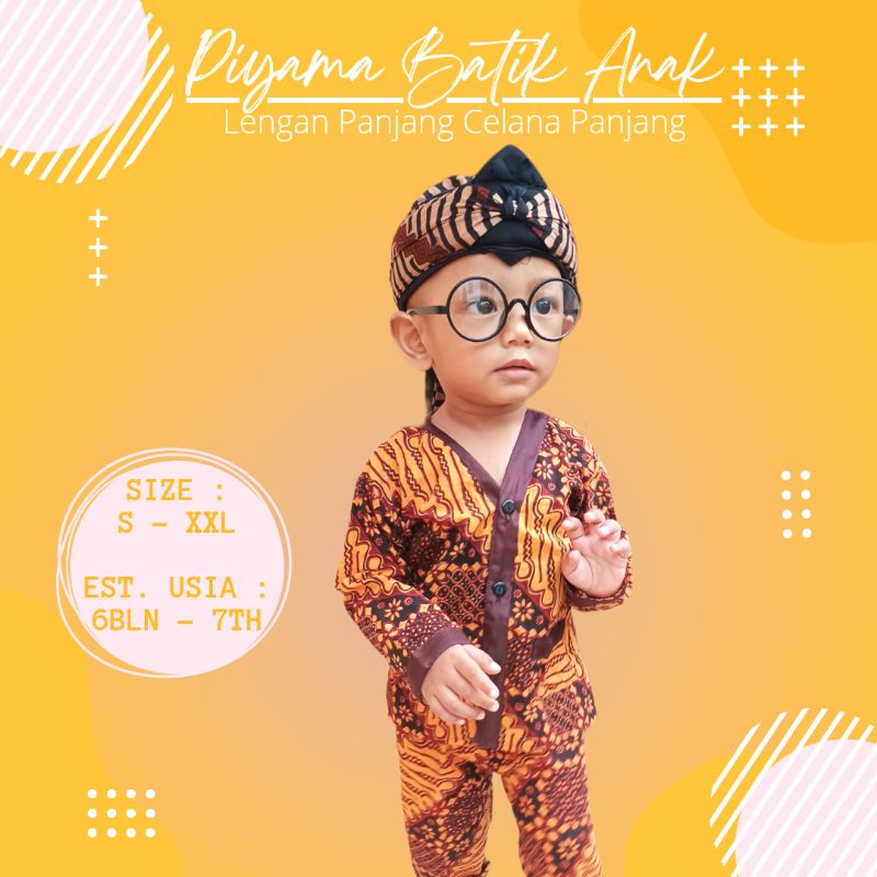 Piyama Batik Anak Lengan Panjang Baju Tidur Batik Piyama Anak