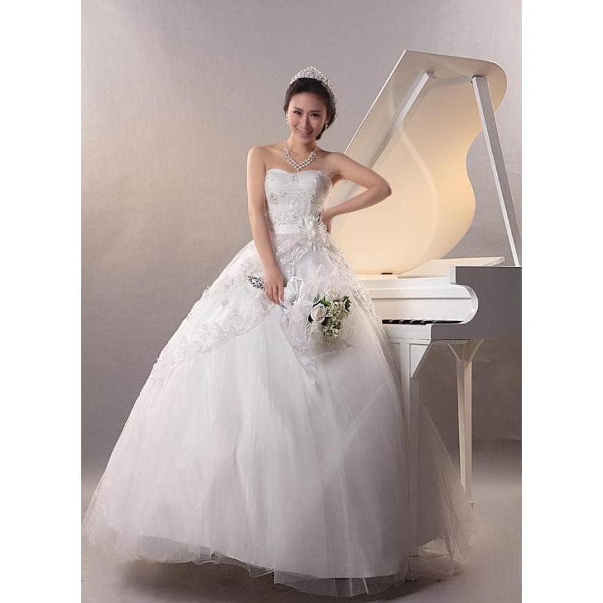 Wedding Dress - Gaun Pengantin Bordir Payet Berbunga Korea