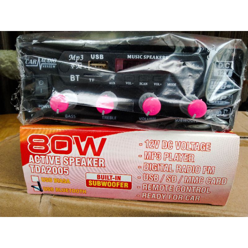 Kit Power Aktif Speaker 80W IC TDA2005 + Mp3 Bluetooth Remote Control