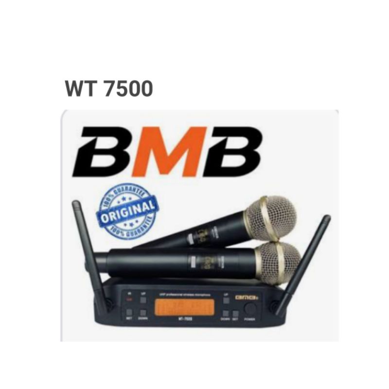 Mic wireless BMB WT 7500, Pegang 2 mic wireless, garansi bmb