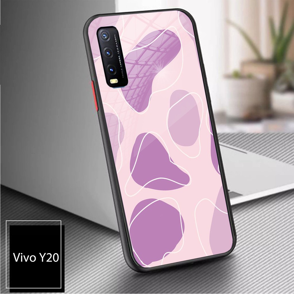 Softcase Kaca Glass (SF127) Case vivo Y20 YI2S Y20 YI2S Y12 Y15 Y17 V20 V20SE Case Hp - Casing Hp