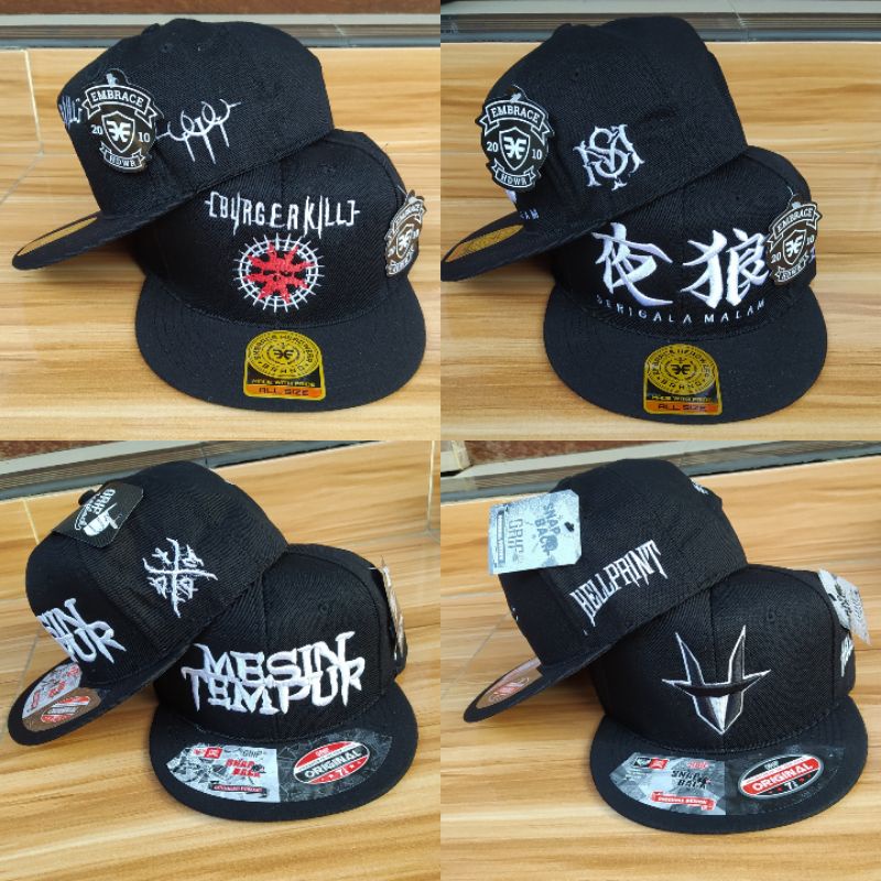 Topi Snapback Metal Distro Premium ukuran dewasa bisa untuk pelindung panas dan hujan