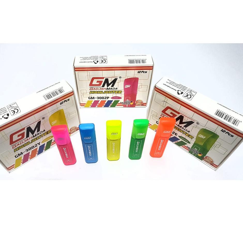 

Recomend Grosir 1kotak/12pcs Highlighter GM-3002 GADJAH MADA