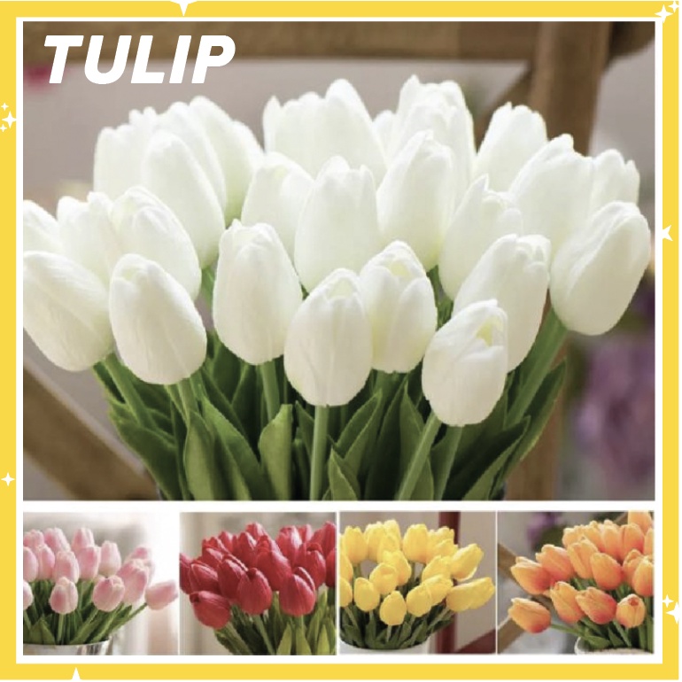 1 Piece Buket Bunga Tulip Buatan dengan Bahan Kain untuk Hiasan Dekorasi Rumah / Pesta