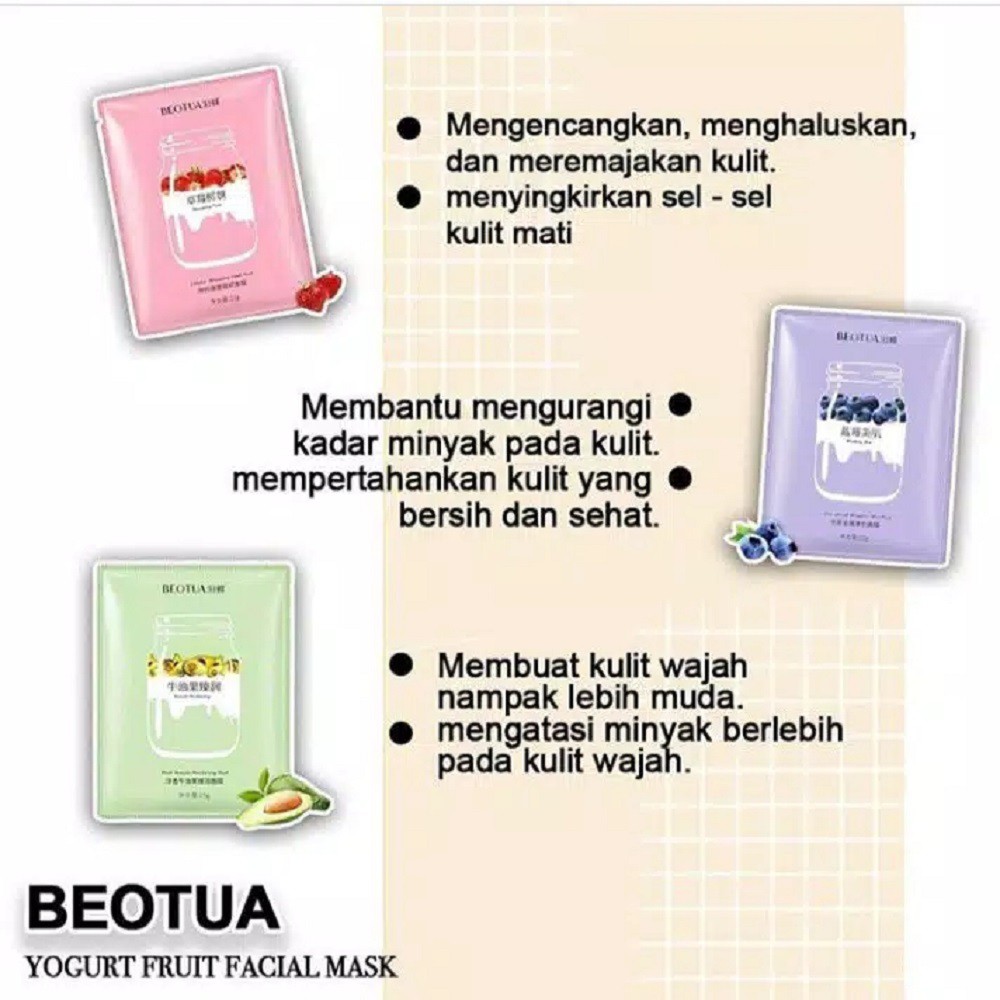 BEOTUA YOGURT FRUIT FACIAL MASK