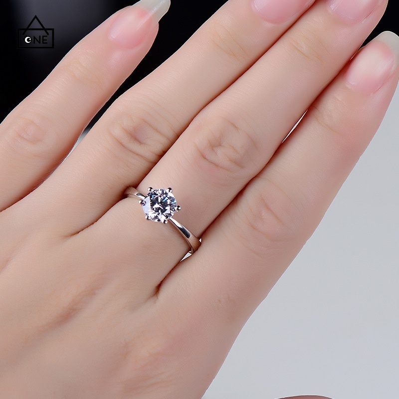 COD❤1PCS Cincin Lapis Emas dengan Batu Zircon untuk Wanita engagement ring Wedding ring A one