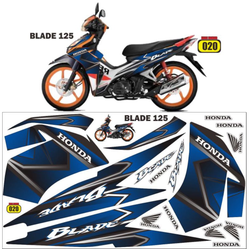 Striping Sticker Variasi Blade 125 New variasi gratis semifull