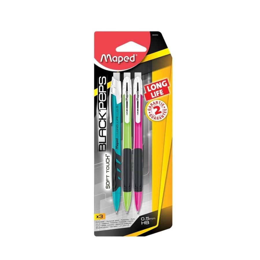 

Maped MechPencil Long Life 0.5 X3 AssCol - Blister