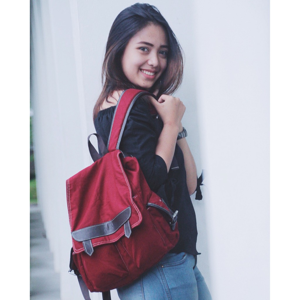 Ransel Stylish Ransel Wanita Kpop Style Backpack Kanvas Lembut Dan Tebal ESCORTBAGS