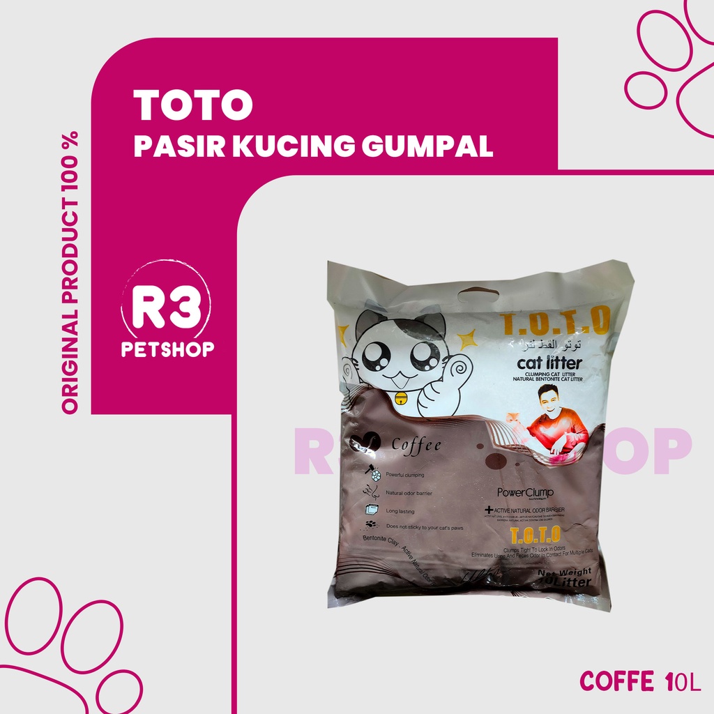 Pasir kucing gumpal wangi TOTO 10L (Grab gosend)