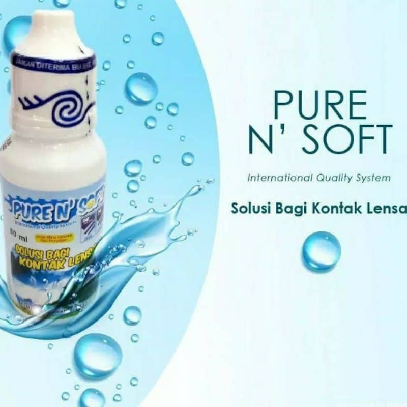 Air Softlens Pure n Soft 60ml I Cairan Softlens Pure n Soft 60ml Cocok Untuk Semua Jenis Softlens