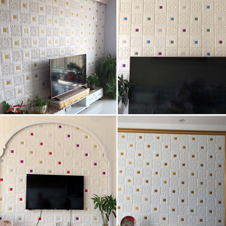 Wallpaper Dinding 3D Foam Motif Batik Wallsticker, Ukuran 35X35CM • High Quality