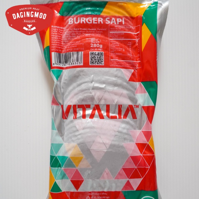 

Vitalia Burger Sapi 250gr & 280gr / Daging Burger Sapi Vitalia Bernardi 280gr & 250gr