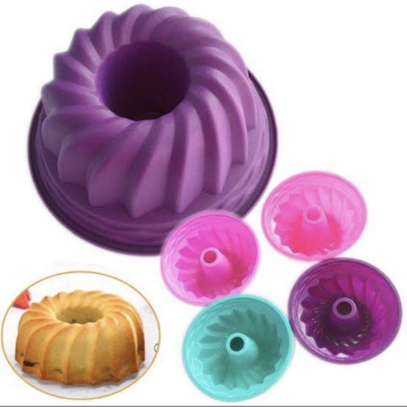 Loyang Cetakan Silikon Puding Kue Tulban Ulir