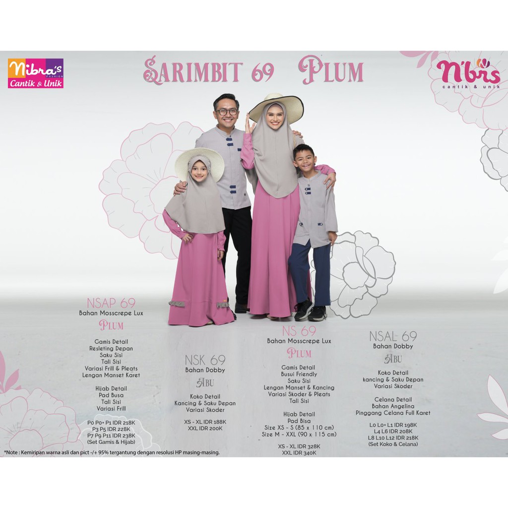 SARIMBIT TERBARU NIBRAS 69 PLUM - ANAK ANAK ( GAMIS , KOKO )