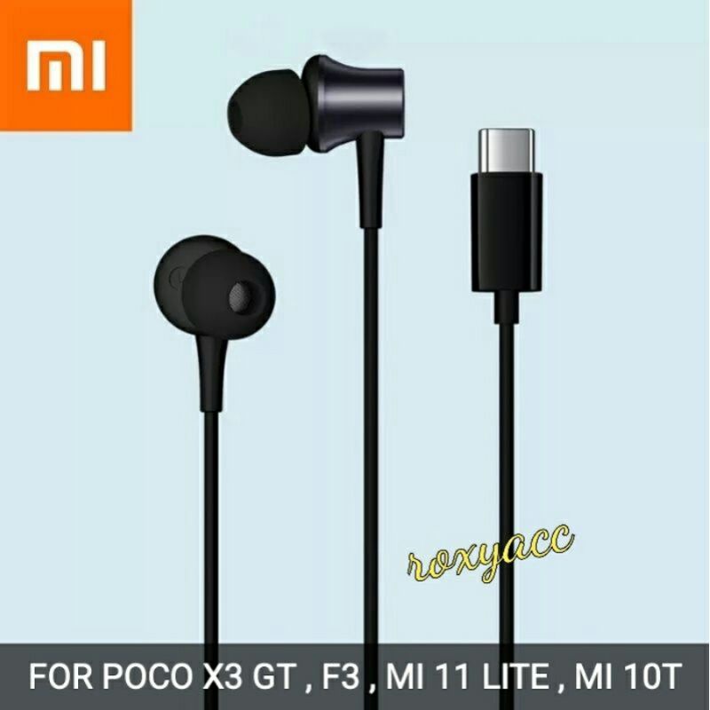HEADSET / EARPHONE XIAOMI PISTON TYPE C FOR POCO X3 GT , F3 , Mi 11T , Mi 11T Pro , Mi 10T