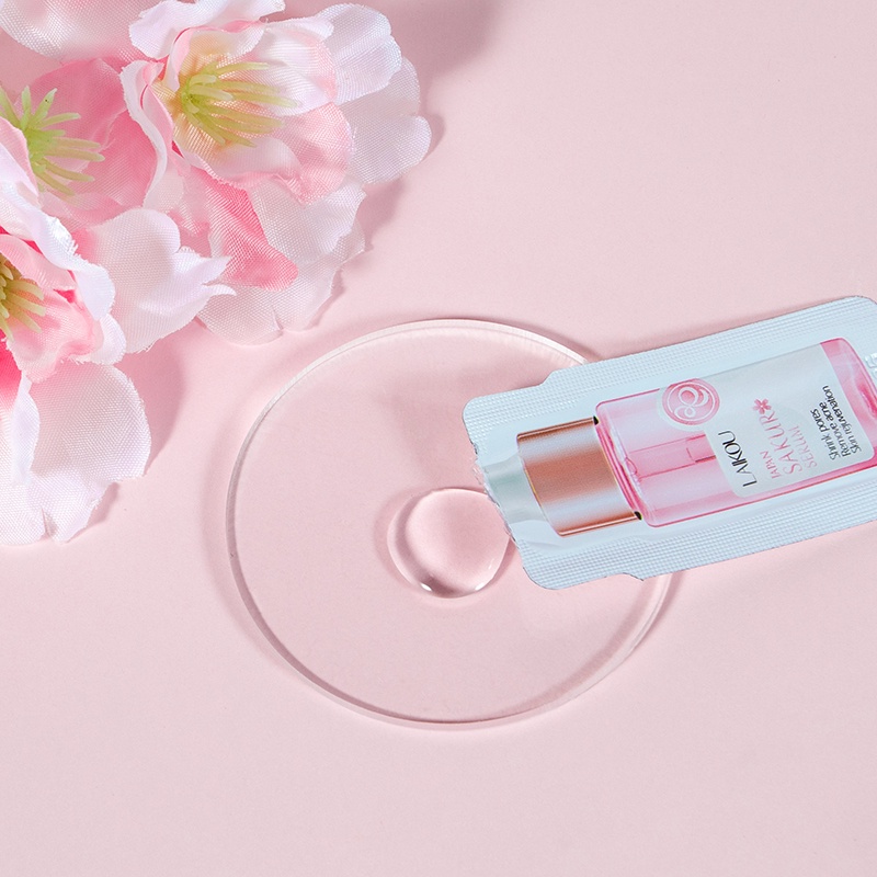 LAIKOU Sakura Serum Pemutih Wajah Menghaluskan Kerut Esensi Bunga Sakura 1ml