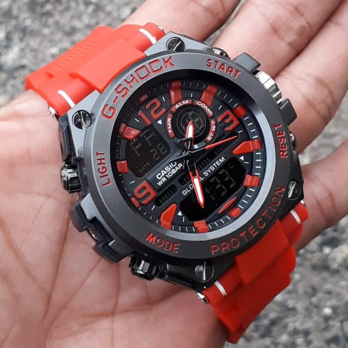 Jam tangan SPORT New G-SHOCK G Shock GST201 black red