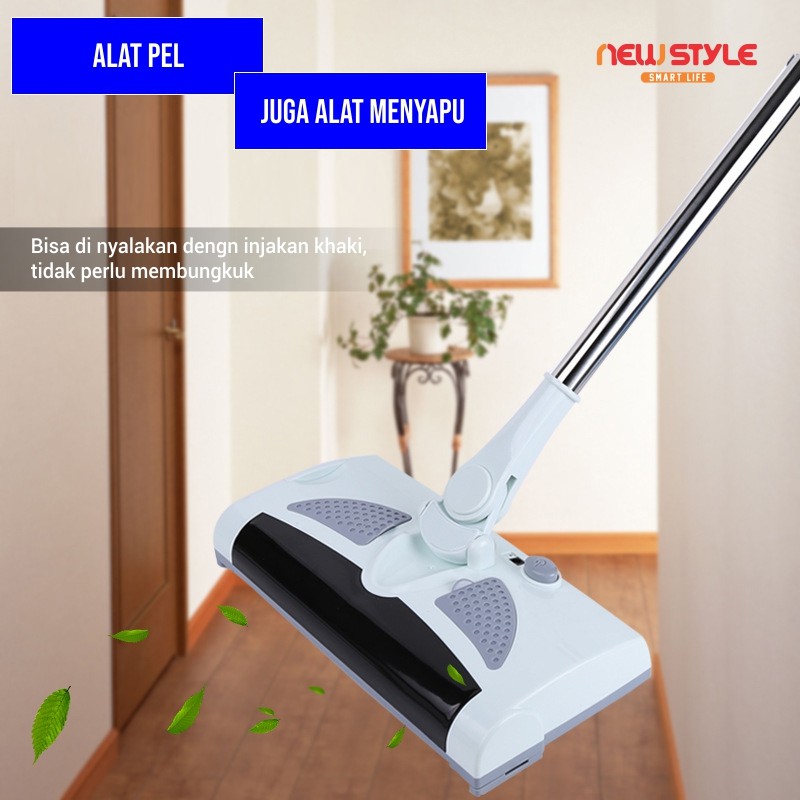 Newstyle X6 Sapu dan Pel Listrik Pembersih Lantai 2in1 Rechargeable