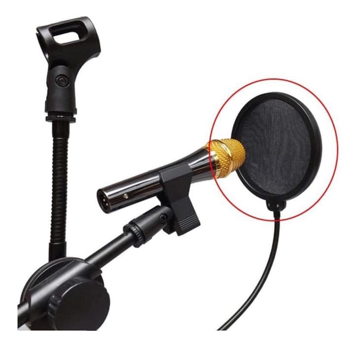 TaffSTUDIO Pop Shield Filter Suara Mic Mikrofon Dual Layer BOP