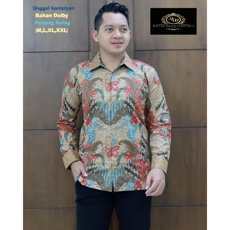 KEMEJA BATIK EKSKLUSIF LENGAN PANJANG BATIK UNGGUL KAMULYAN