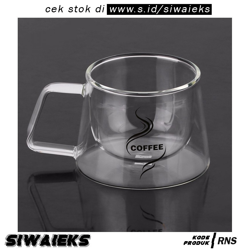 Grab Medan Cangkir Kopi Double Glass Coffee Mug 200ml RNS Doomed  CRW77382 - Transparent