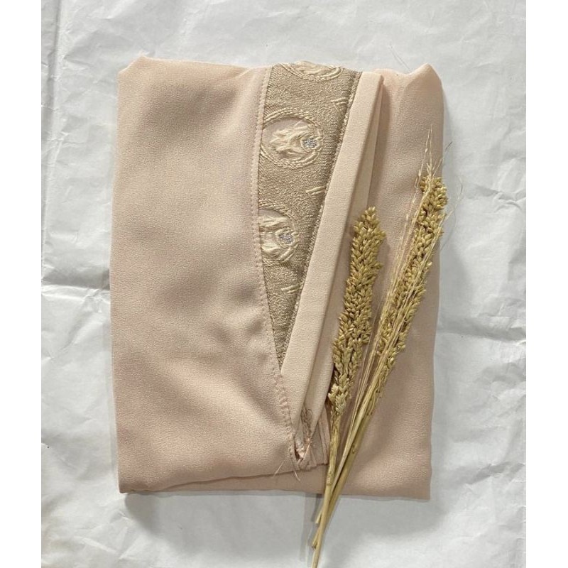 Pashmina Instan Tali Pad Maruya Pasmina Renda Realpicture Phasmina Bubblecrep Original PashtanMaruya-Cream