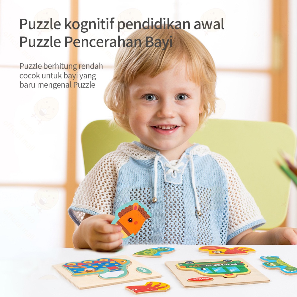 Poney Puzzle kayu mainan edukasi anak Wooden toys Jigsaw puzzle