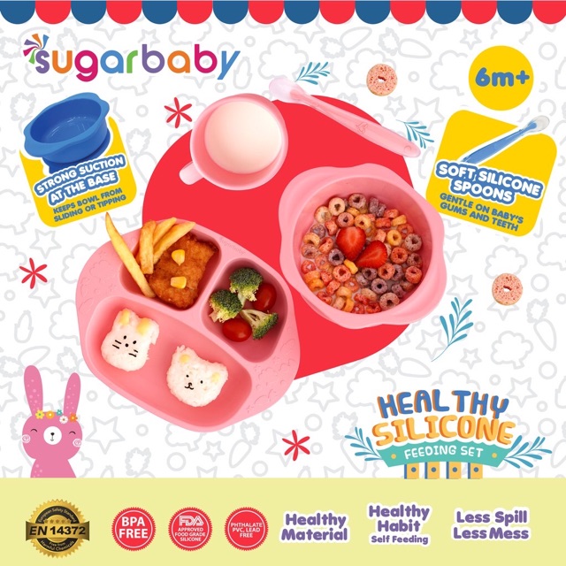 Sugar baby Healthy silicone feeding set (isi 4)