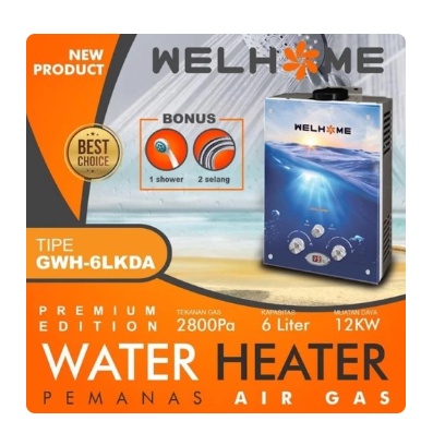 Water Heater Gas Welhome GWH 6LKDA Digital LED