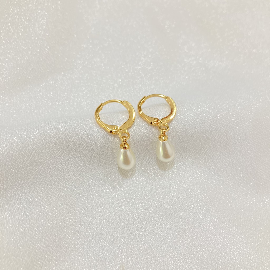 Anting Mutiara Berlapis Emas Aksesoris Perhiasan L21E