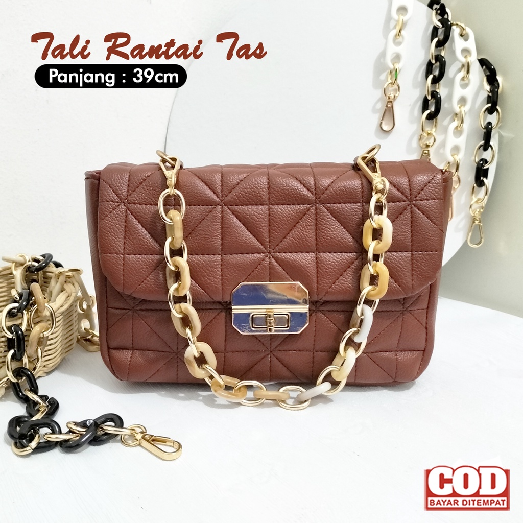 tali rantai tali handbag tali rantai pendek tas pesta strap tas ulir besi