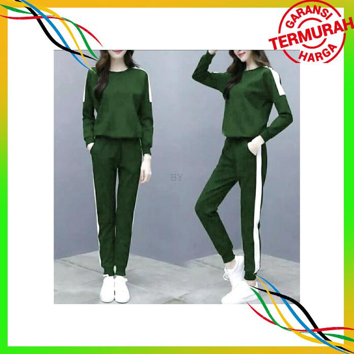 OLAHRAGA BAJU SETELAN OLAHRAGA JOGGING WANITA KEKINIAN TERBARU KOREAN STYLE BAYAR COD