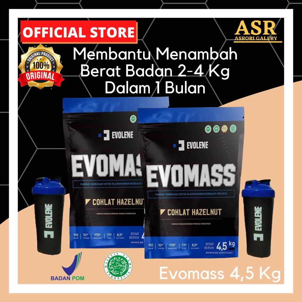 Evolene Evo Mass Suplemen Susu Protein Obat Gemuk Penggemuk Penambah Berat Badan Evomass Evomas Gain