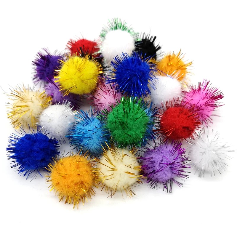 50pcs/lot pompom kerlip colourfull