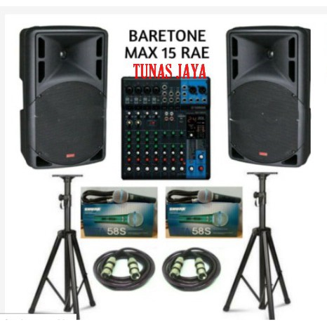 Paket Speaker Aktif 15 inch Baretone MAX15RAE / MAX15 RAE / MAX 15 RAE + Yamaha MG10XU