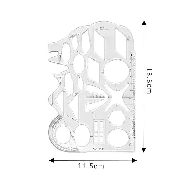 

J2 - Penggaris Geometri Multifungis lentur Mistar Busur Pola