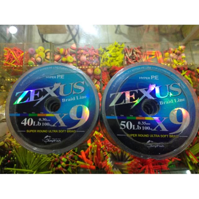 PE ANYFISH ZEXUS BRAID LINE HYPER PE PANJANG 100M SIZE 15LB 20LB 30LB 40LB