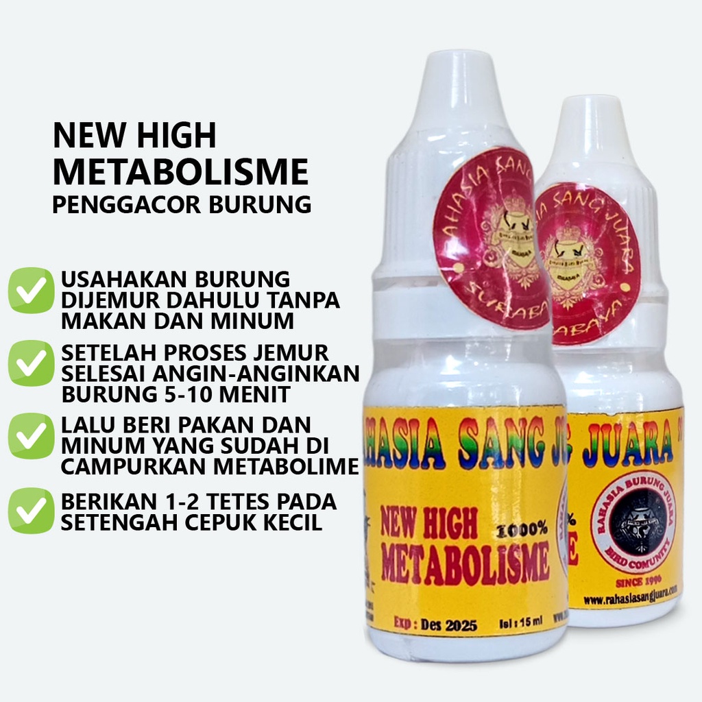 NEW HIGH METABOLISME 1000 % | METABOLISME BURUNG SANG JUARA PLECI KENARI MURAI LOVEBIRD MENINGKATKAN BIRAHI DAN MENGATASI MACET BUNYI