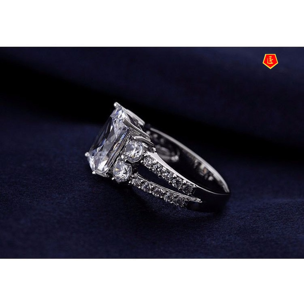 [Ready Stock]Fashion Luxury Square Diamond Ring