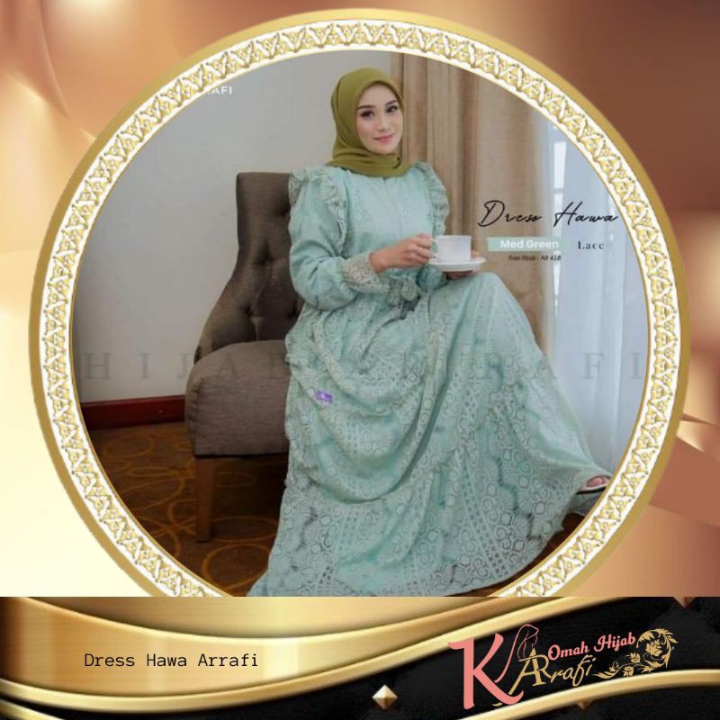 Jilbab Hijab Kerudung Gamis Dress Brokat Lace Hawa Arrafi HijabWanitaCantik Elzatta Wearing Klamby