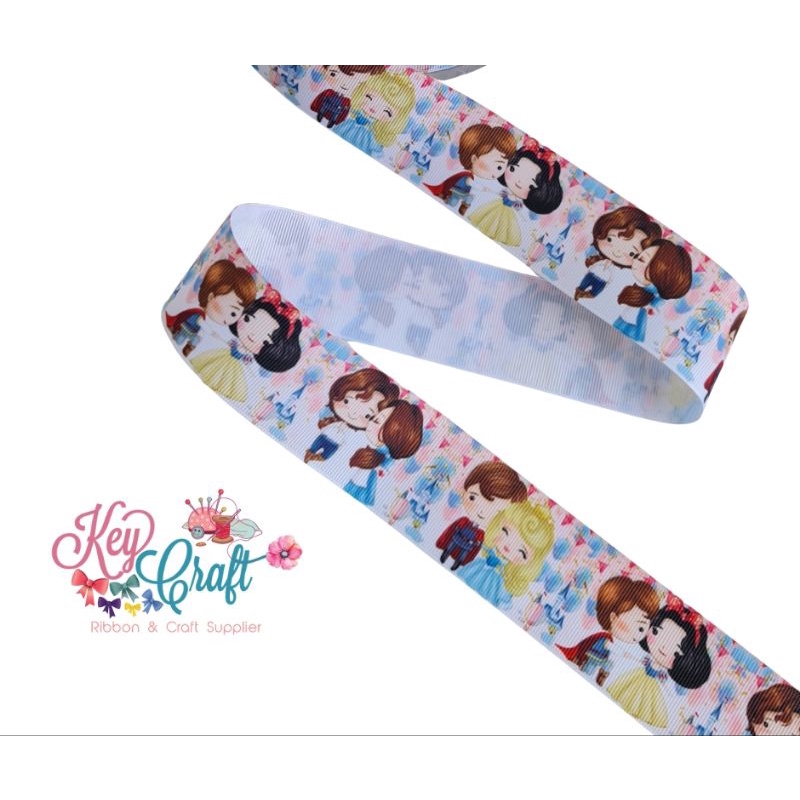 

Pita Grossgrain 3,8cm motif princess dan prince