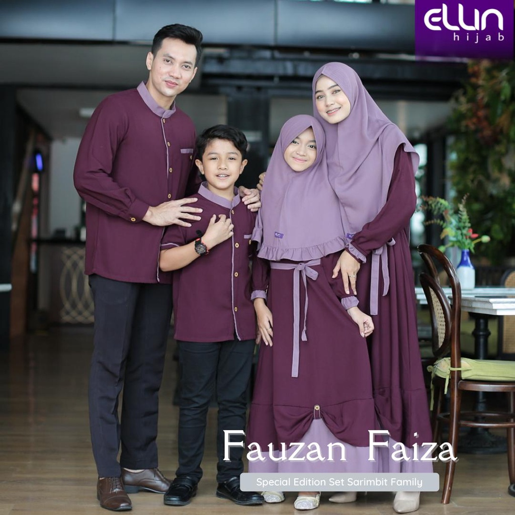 (COD) Sarimbit Family Couple Fauzan Faiza By Ellin Hijab / Koko Dad Lengan Panjang