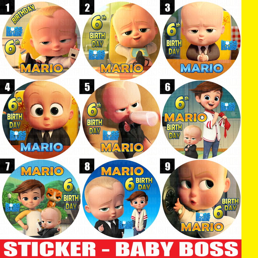 

60 STIKER BABY BOSS UTK LABEL BAG / KUE / SOUVENIR ULTAH ULANG TAHUN