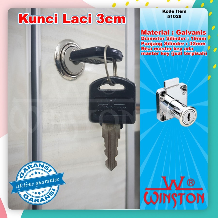 Kunci Laci Lemari Loker Panjang 2-3 cm Winston