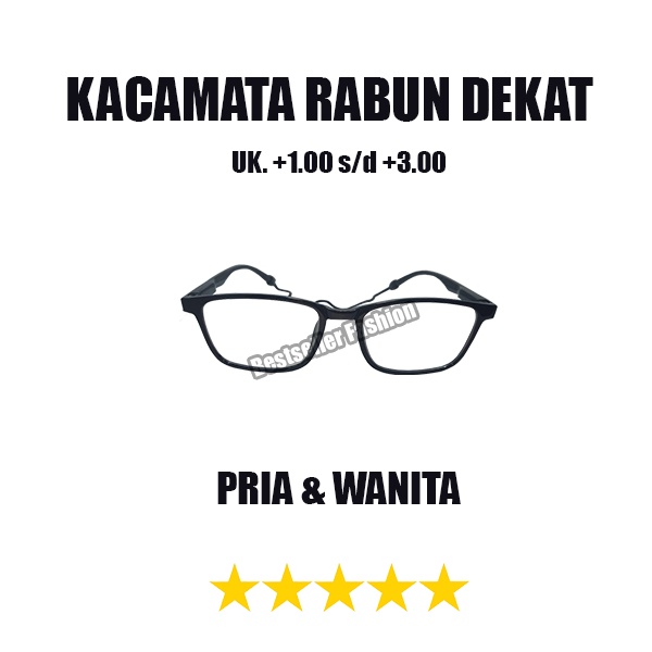 KACAMATA BACA PLUS (+) UKURAN +1.00 S/D +3.00 DENGAN TALI KARET PRIA &amp; WANITA RABUN DEKAT GANTUNG STRAP SILIKON NOCASE