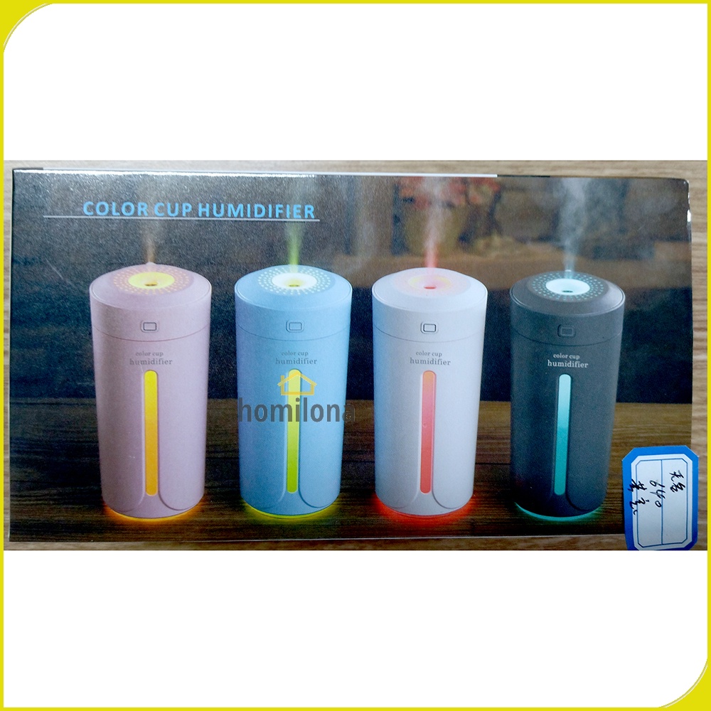 Humidifier Diffuser Aromaterapi Mobil 230ml Taffware HUMI SPT-001 Gray Pink Alat Pengharum Ruangan Pelembab Udara Minyak Essential Oil Aromatherapy Ultrasonic